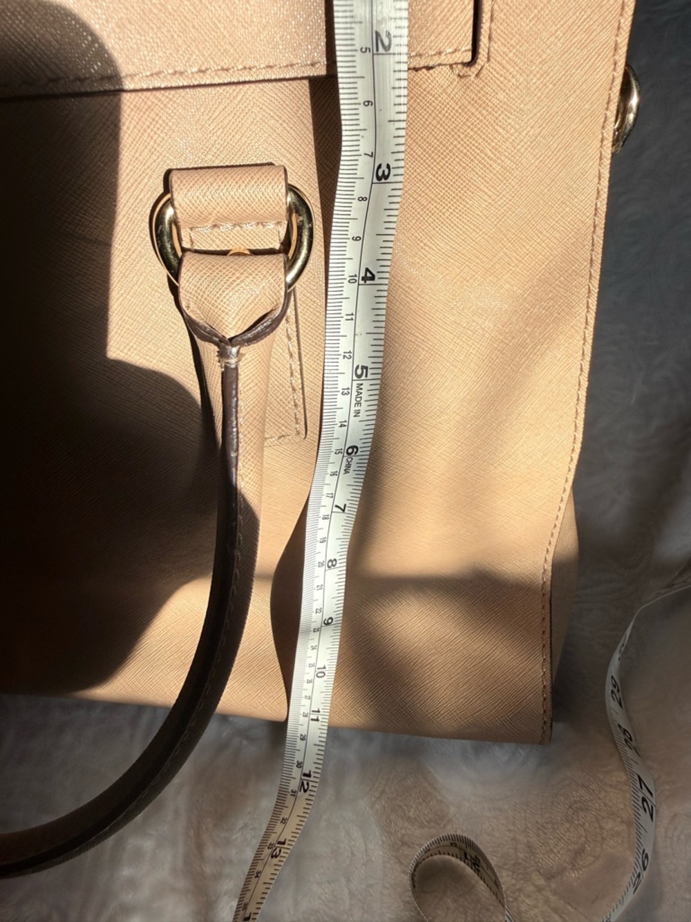 Michael Kors Blush Pink Hamilton Tote Bag Gold Lock Key Saffiano Leather - Picture 15 of 16